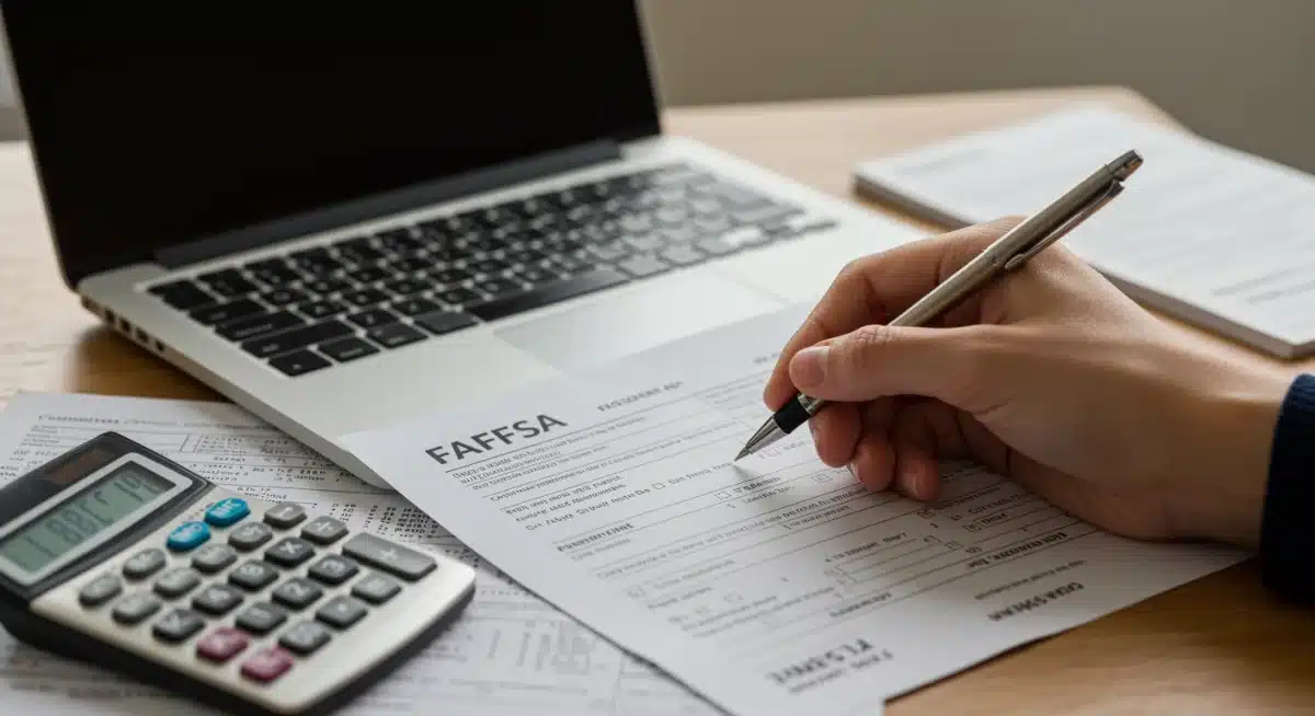 Person meticulously completing a FAFSA application on a laptop