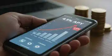 Digital banking app showing high-yield savings growth