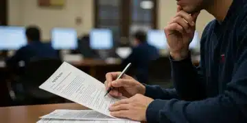 Person reviewing Social Security Disability Benefits application documents