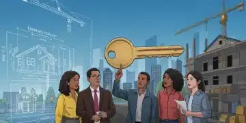 Illustration of new federal housing initiatives and construction aiming to solve the affordability crisis.