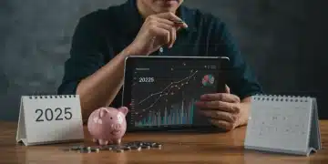 Person planning retirement on tablet for 2025 401(k) maximization