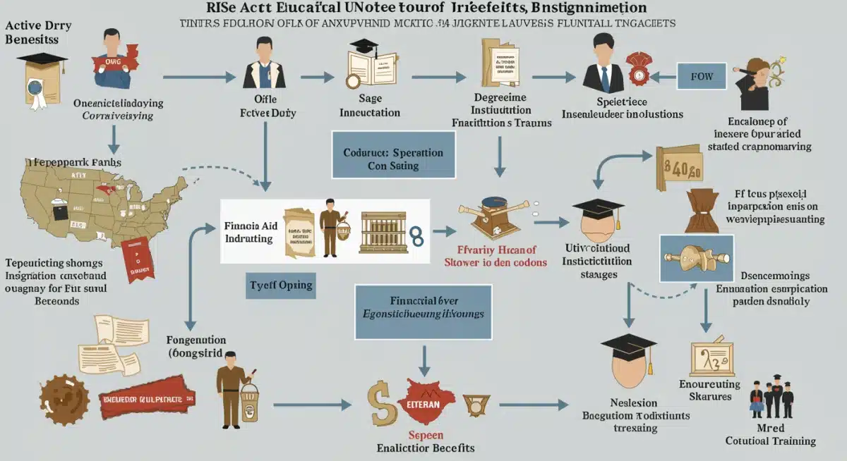 Infographic detailing educational benefit pathways under RISE Act 2025
