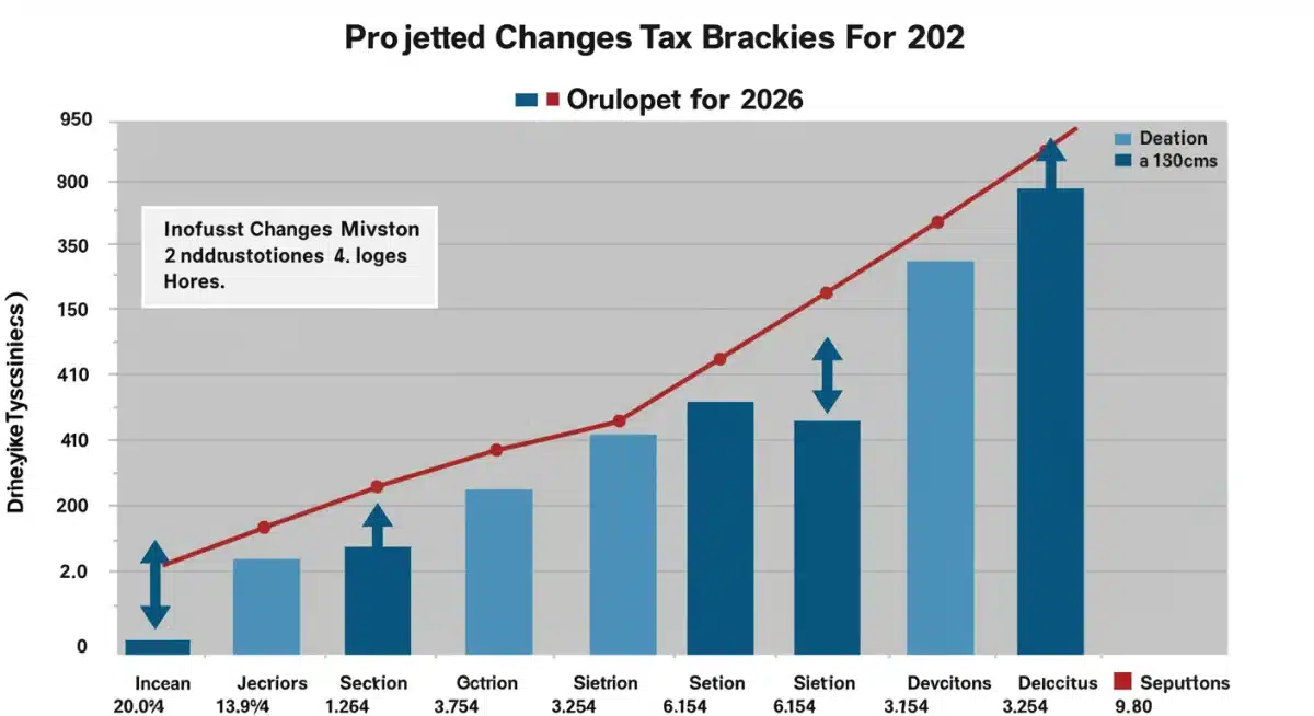 Projected changes in 2026 tax brackets and deductions graphic