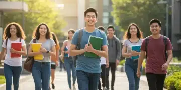 College students on campus, symbolizing educational pursuits and financial aid