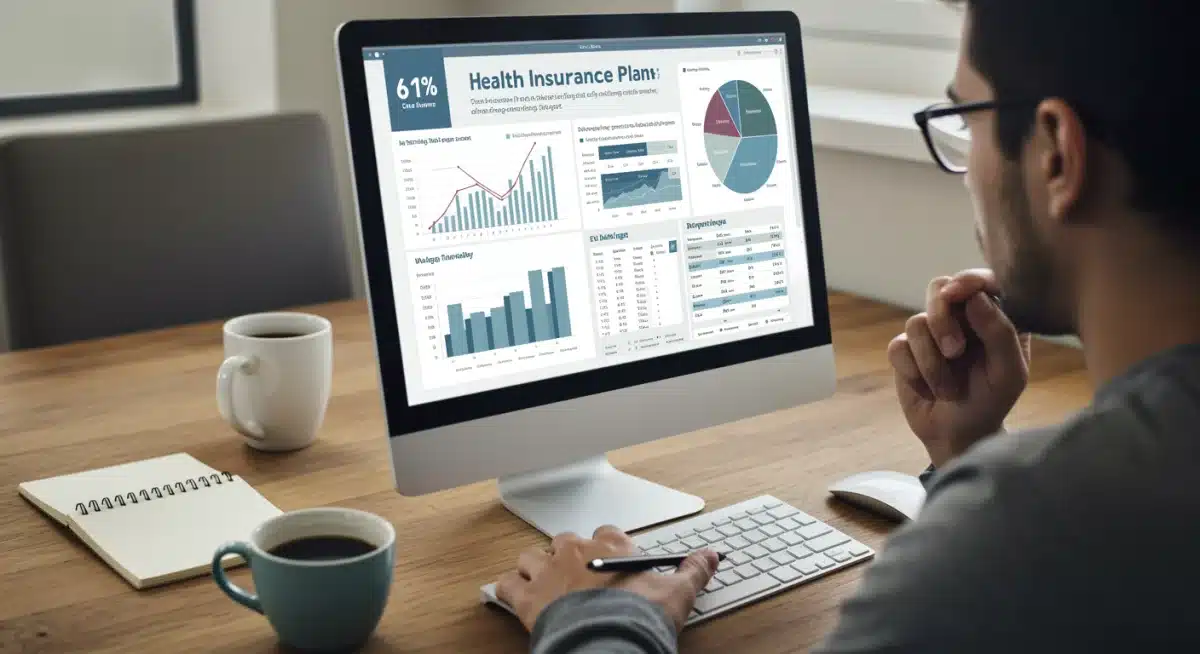 Person comparing health insurance plan options on computer