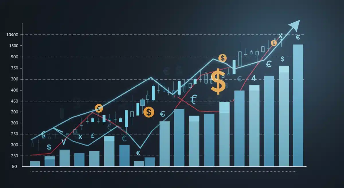 Graph showing economic indicators and financial market fluctuations.