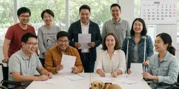 Diverse individuals smiling, representing disability benefits applicants in 2026, with a calendar showing the year.