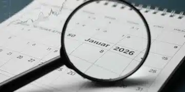 January 2026 calendar with magnifying glass highlighting Social Security updates
