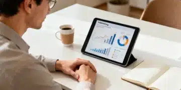 Person planning retirement finances on a tablet with charts