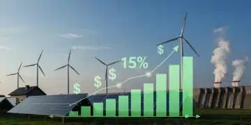 Federal subsidies boosting renewable energy in 2026, featuring solar, wind, and hydro power with an upward trend chart.