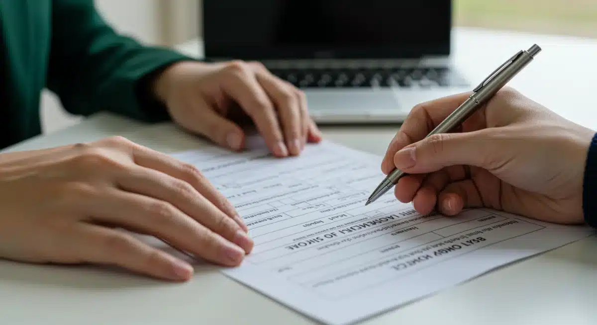 Filling out loan forgiveness application form