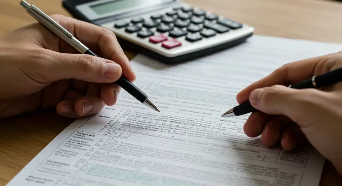 Hands filling out a tax form related to retirement distributions and potential penalties, illustrating the complexity of CARES Act tax reporting.