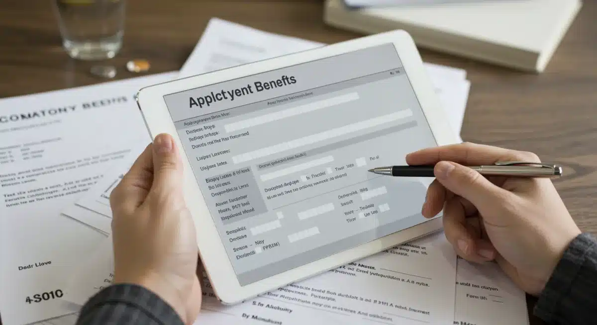 Filling out unemployment benefits application form online