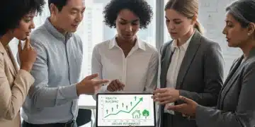 Professionals analyzing a financial chart, symbolizing strategic 401(k) contributions for retirement in 2026.