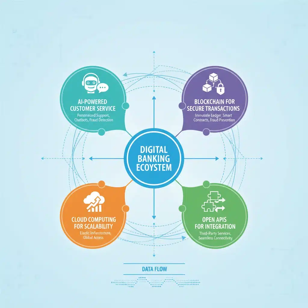 Infographic of digital banking ecosystem components