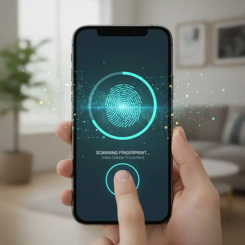 Secure mobile banking app with biometric login