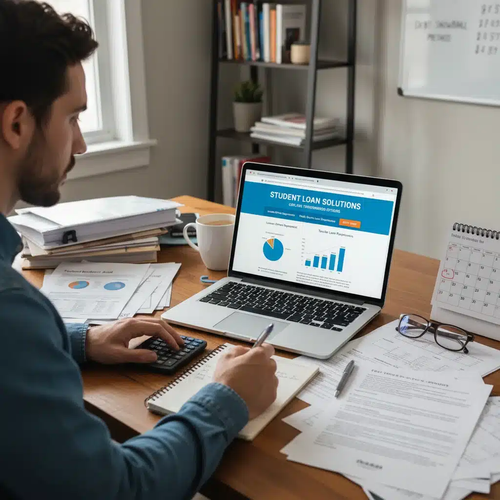 Individual researching student loan forgiveness options online