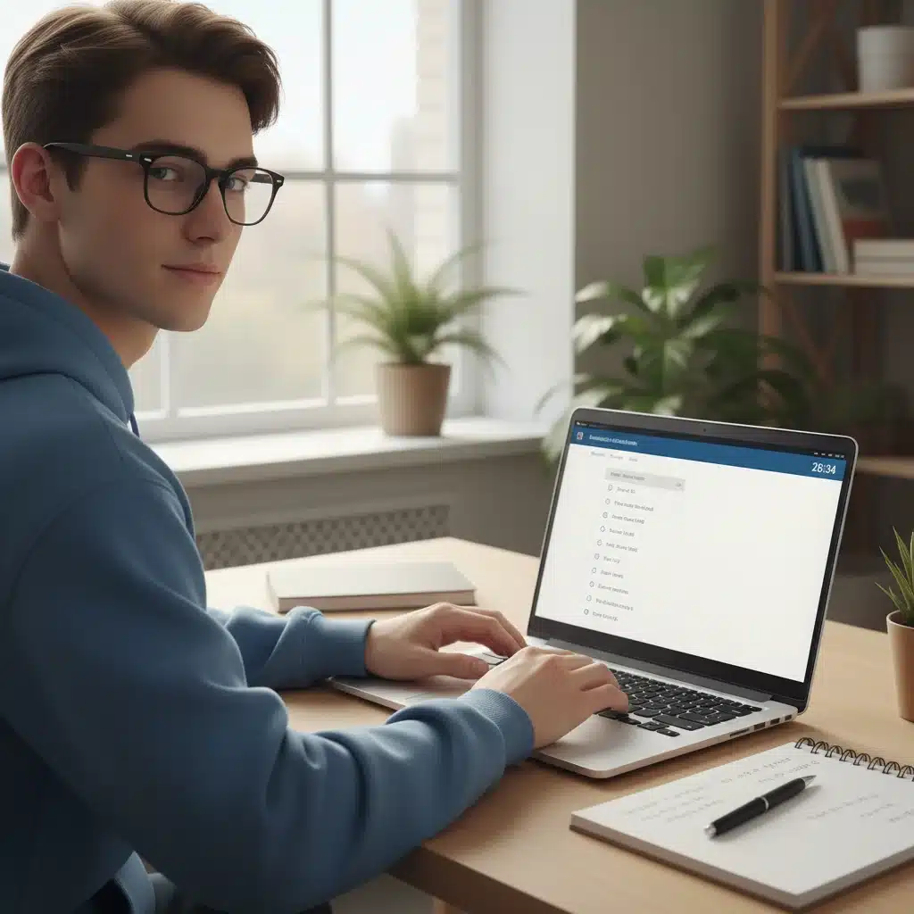 Student taking digital standardized test