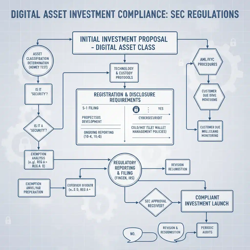 Digital asset compliance flowchart SEC regulations