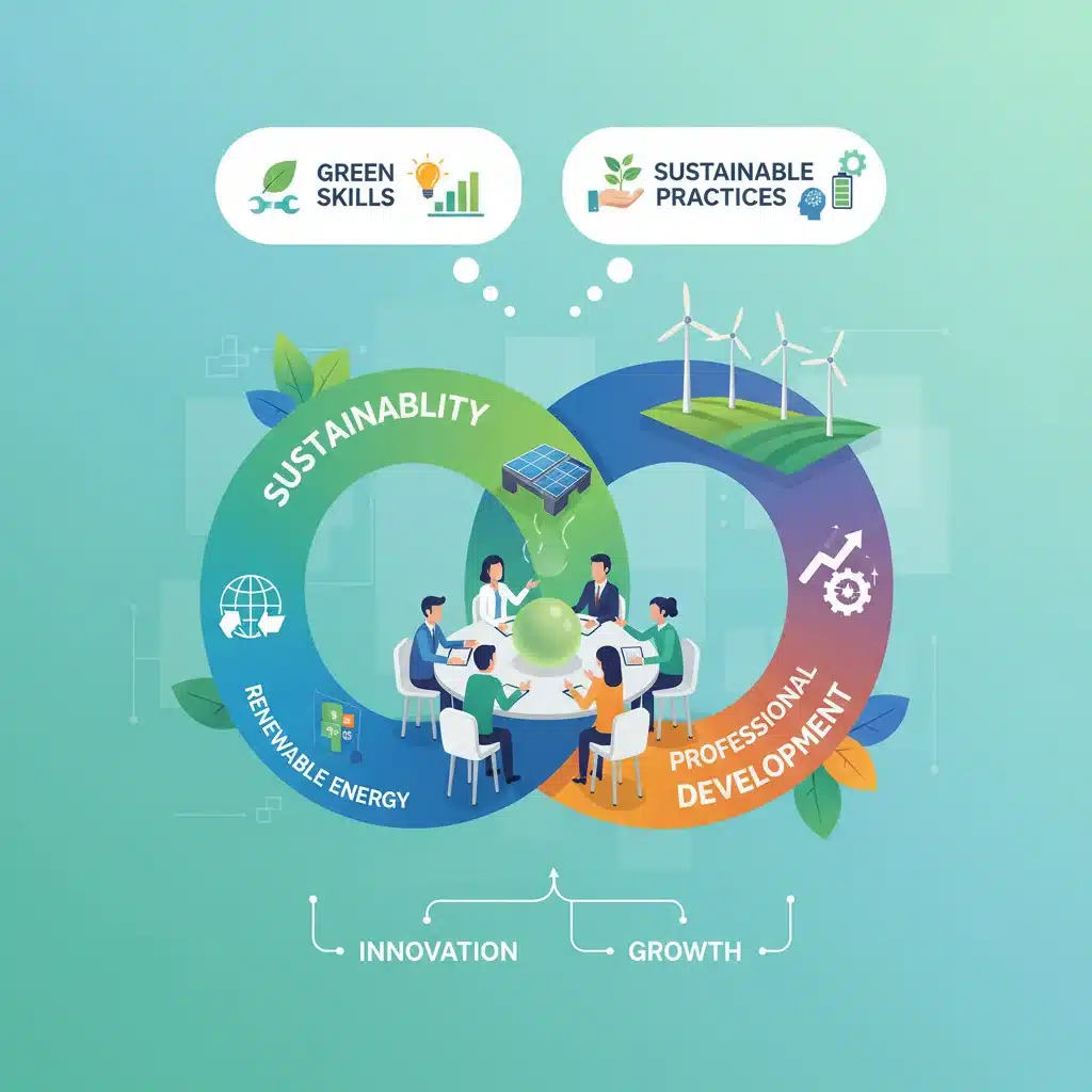 Infographic showing green skills and sustainable career development