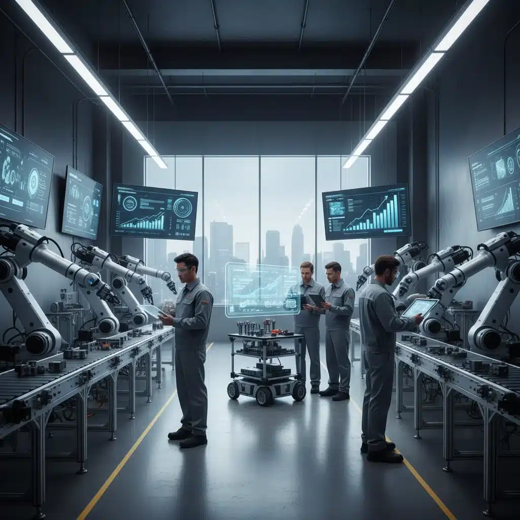 Robotics and human collaboration in modern manufacturing facility