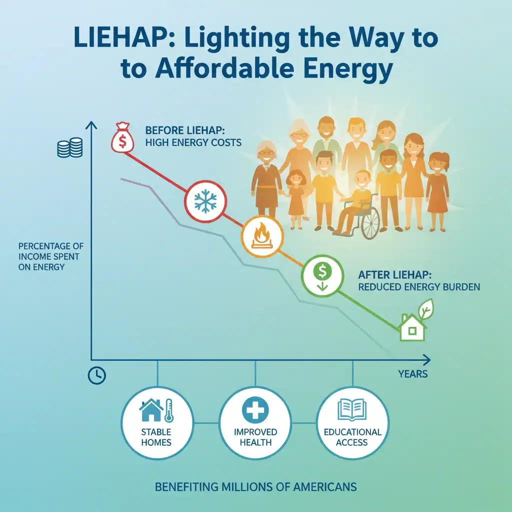 Infographic showing LIHEAP's positive impact on energy cost reduction