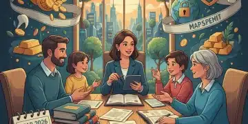Family reviewing estate planning documents with financial advisor for 2026 inheritance tax