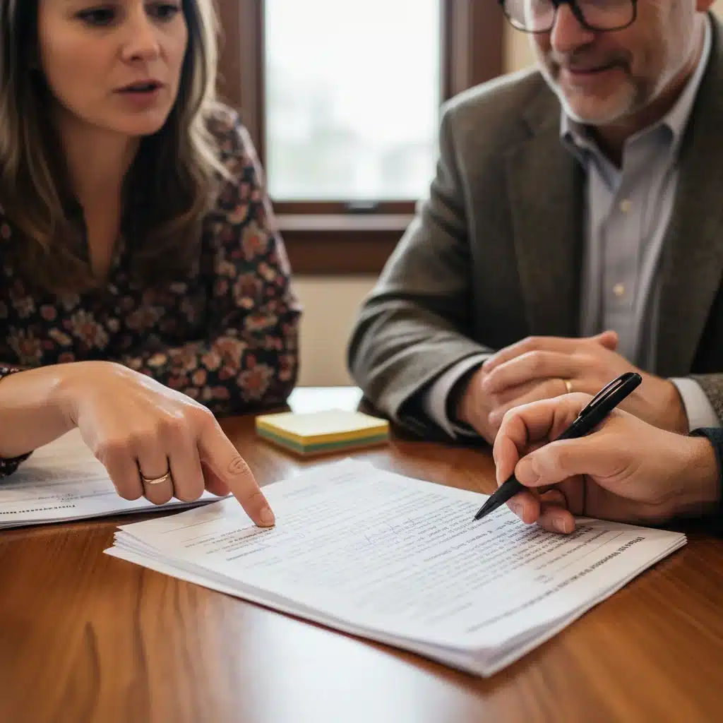 Parent and school administrator reviewing an IEP document
