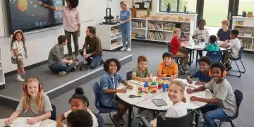 Diverse students and teachers in an inclusive classroom setting