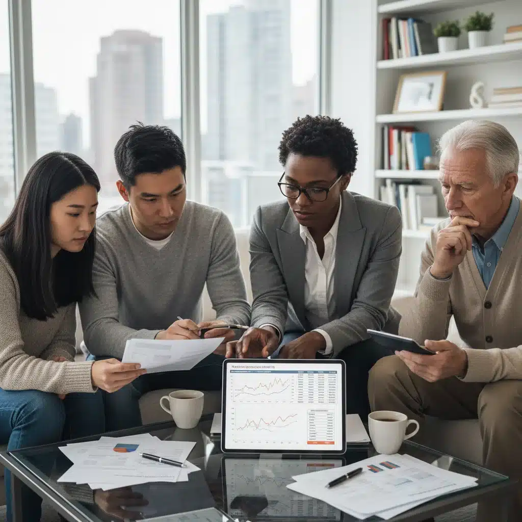 People evaluating mortgage options and housing market data after interest rate changes.