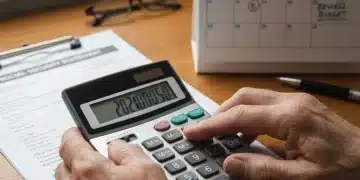 Senior hands with calculator and 2026 Social Security statement