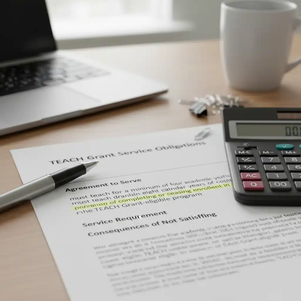 Detailed document outlining TEACH Grant service obligations