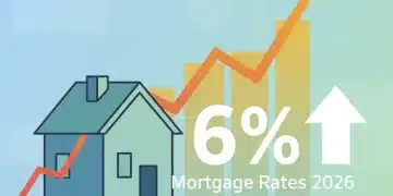 Stylized graphic showing a house, rising financial chart, and '6% Mortgage Rates 2026' text, symbolizing housing market impact.