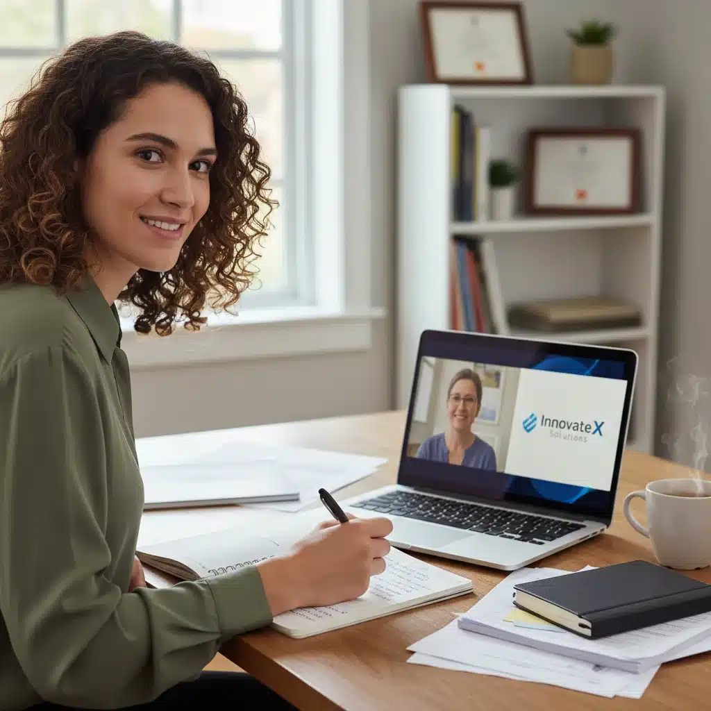 Engaging actively and taking notes during a digital job interview.
