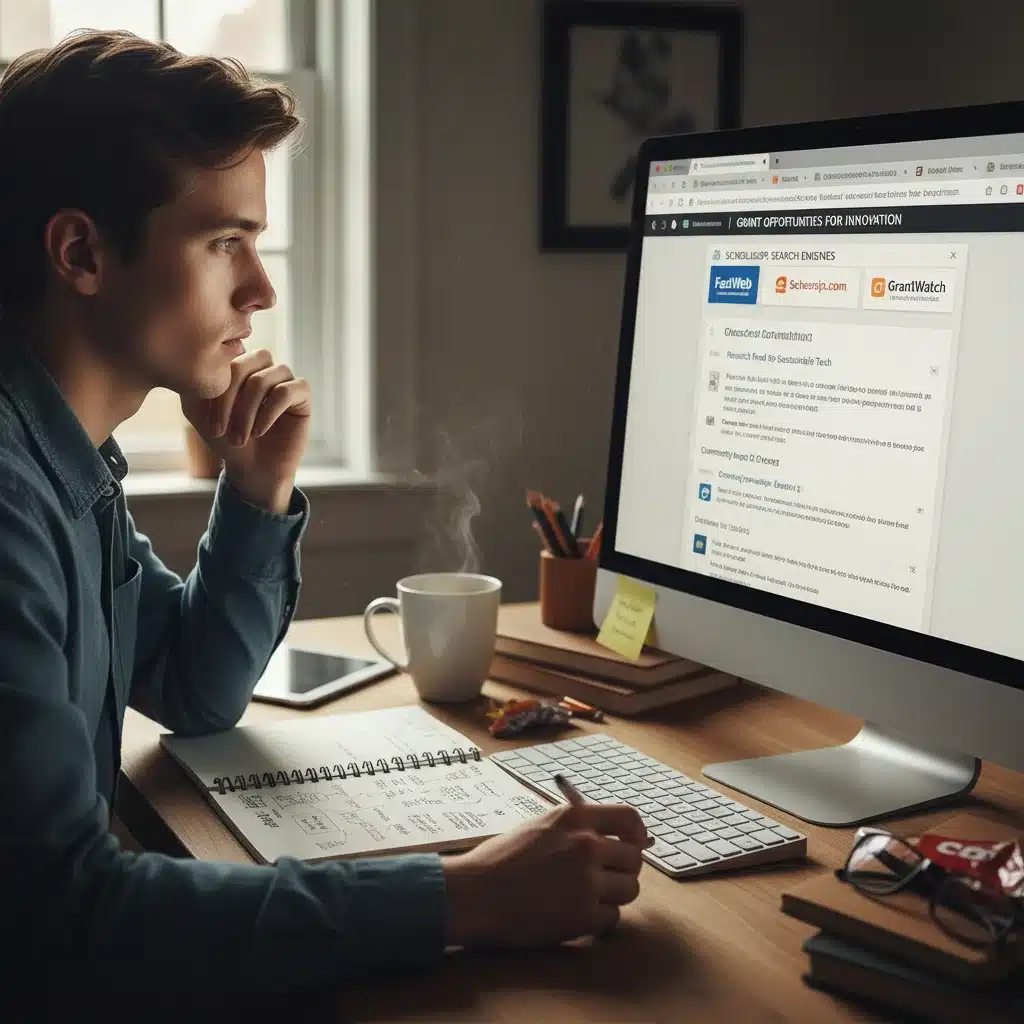 Adult learner researching grant opportunities online