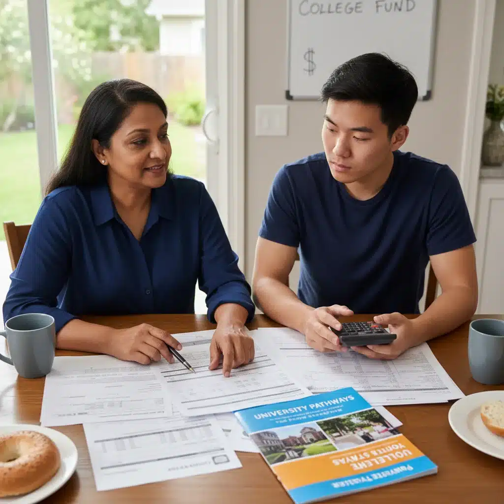 Parent and student discussing college financial planning and tax implications