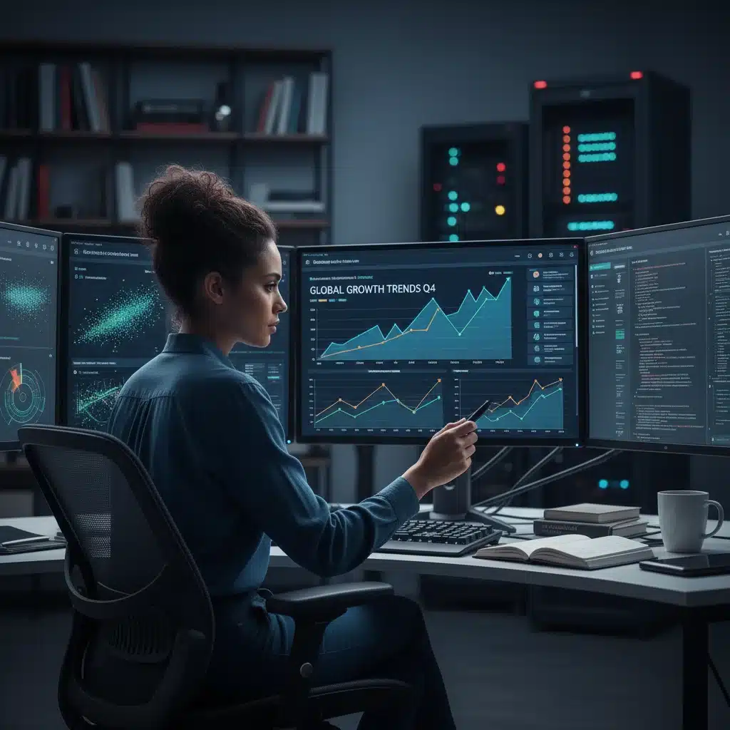 Data scientist analyzing growth trends, representing high-demand AI roles
