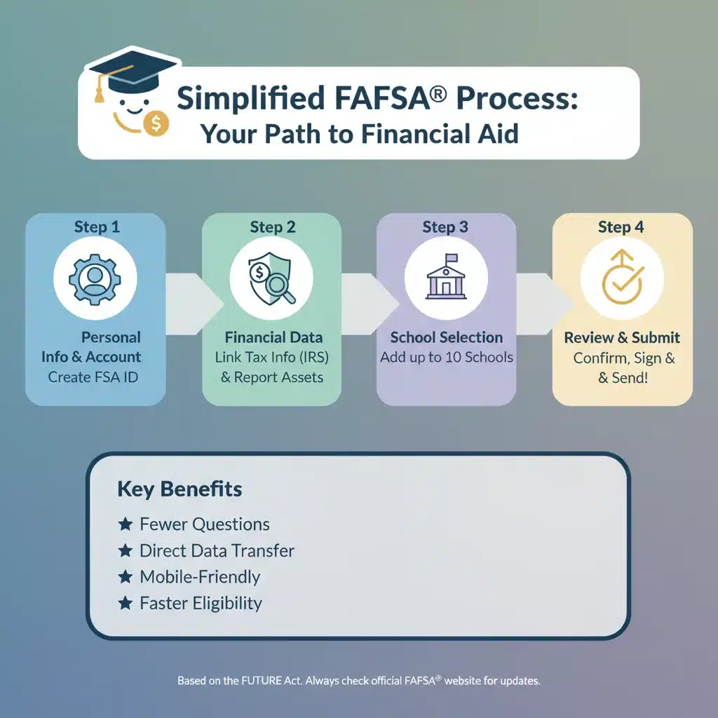 Simplified FAFSA application process infographic