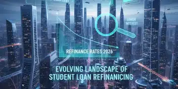 Future of student loan refinancing with digital financial charts