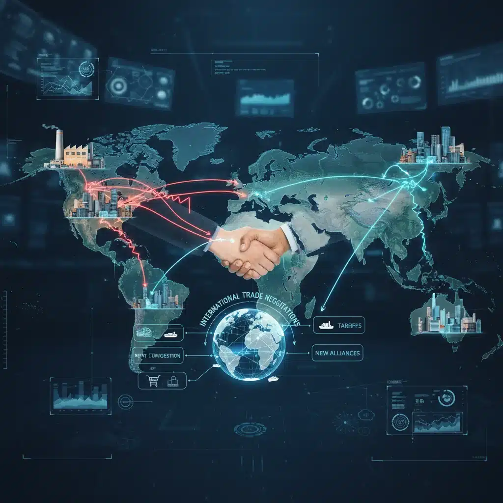 Disrupted and re-routed global supply chains due to new trade policies
