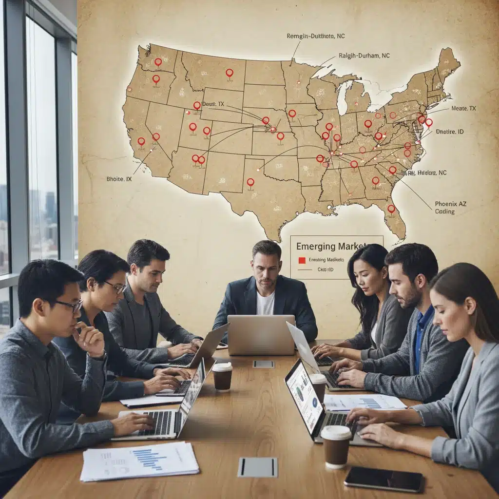Investors analyzing real estate market data and identifying emerging opportunities.
