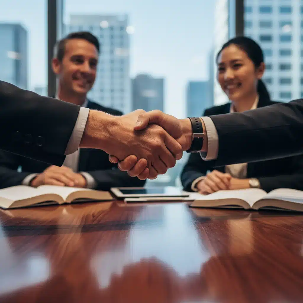 Mentor and mentee shaking hands, symbolizing a strong professional bond