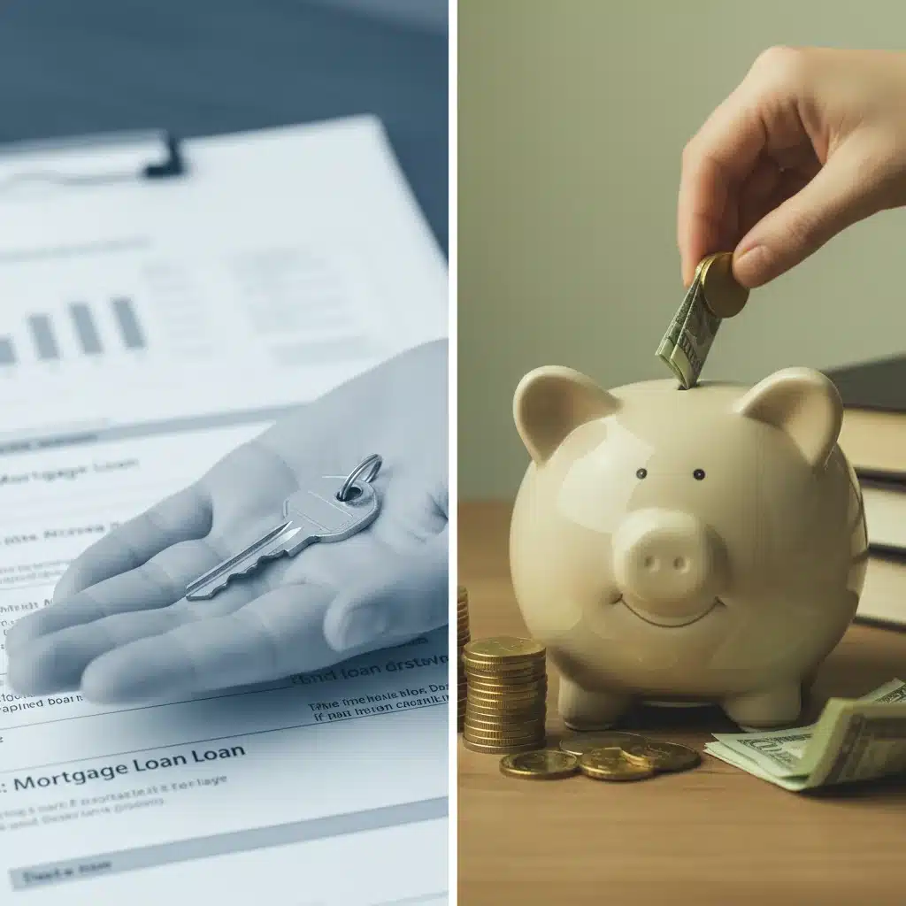 Mortgage documents and savings jar representing impact of interest rate changes on households.