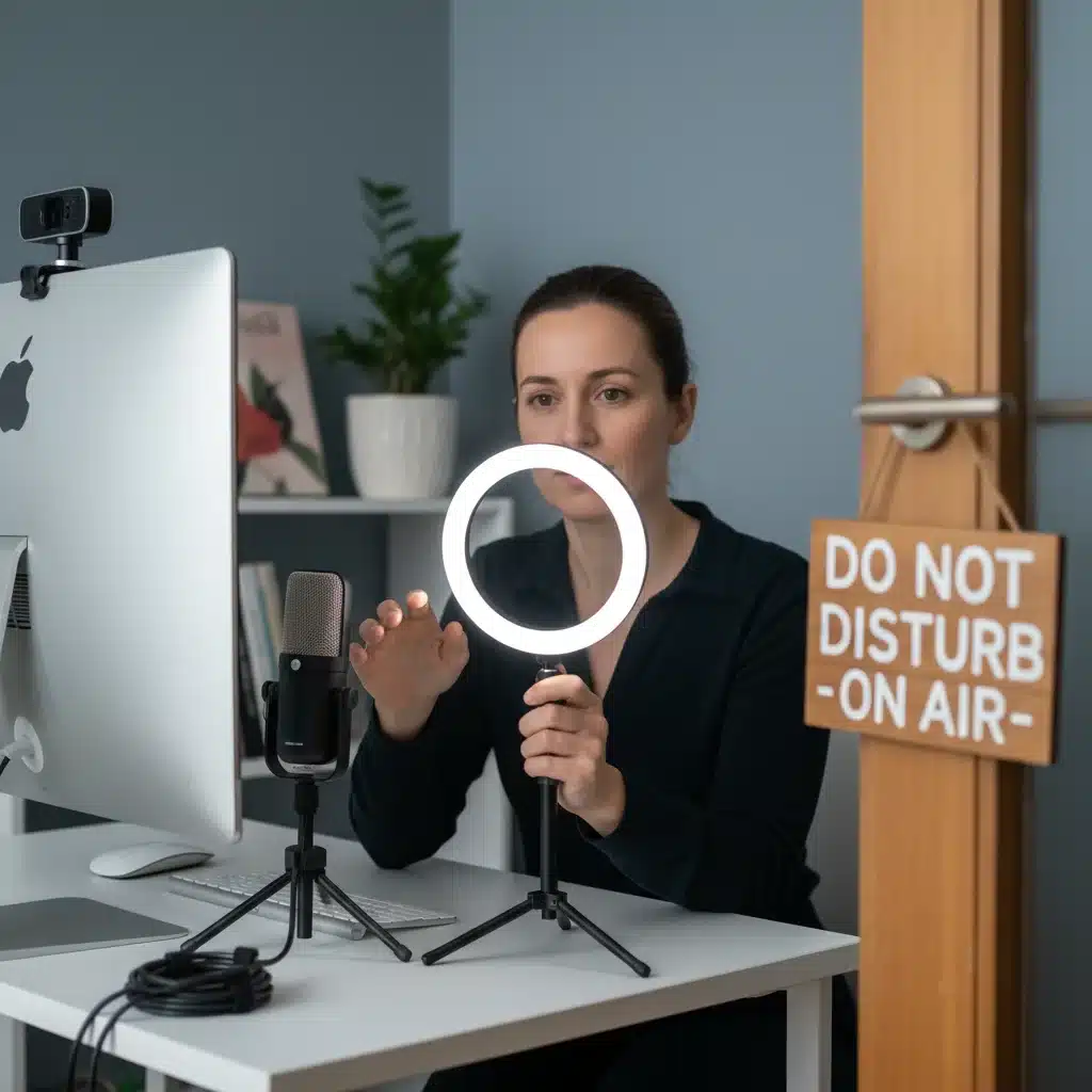 Optimizing home office setup for a successful virtual job interview.