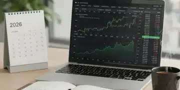 Master Your Finances: Create Your 2026 Financial Calendar Organized desk with 2026 calendar for financial planning