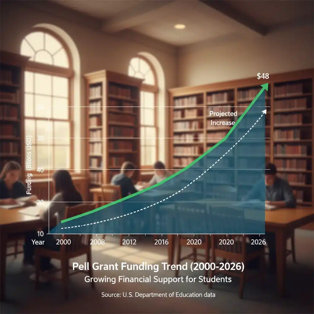 Graph showing increasing Pell Grant funding projections for 2026