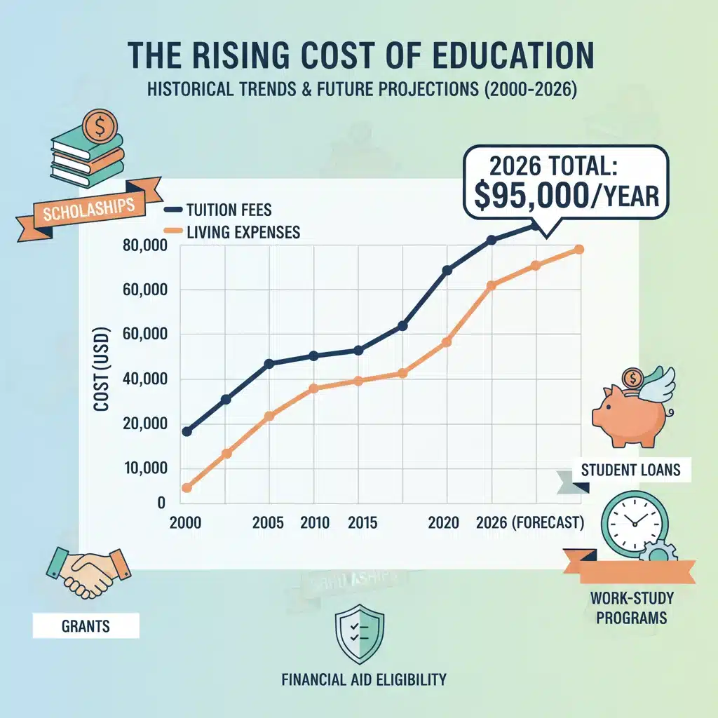Projected tuition and living expenses for 2026 education