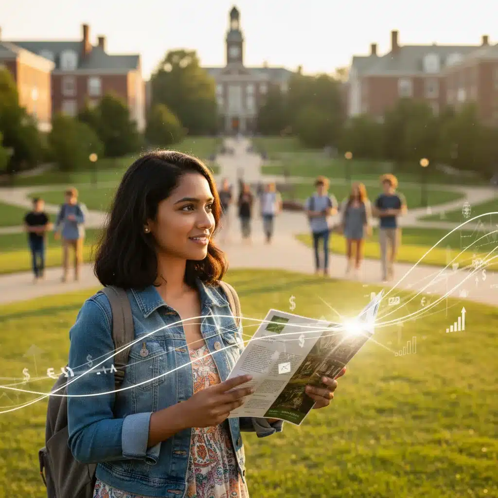 Student contemplating college future and financial aid impact