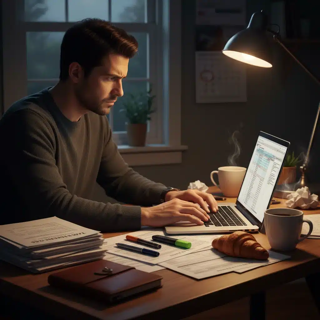Individual preparing tax documents for Child Tax Credit