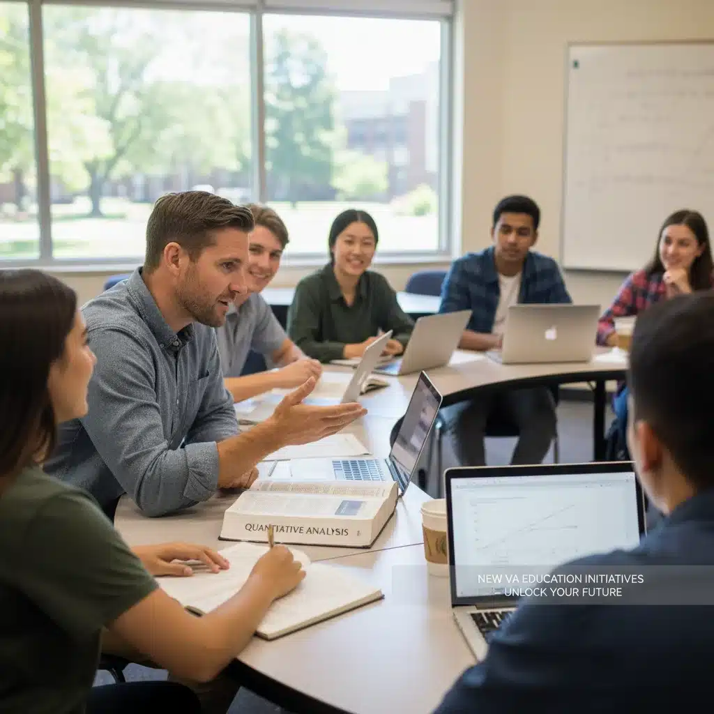 Veteran student engaged in college classroom learning